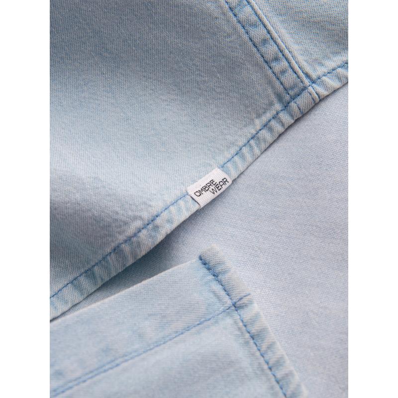 Pánske džínsové tričko s vreckami - svetlomodré V1