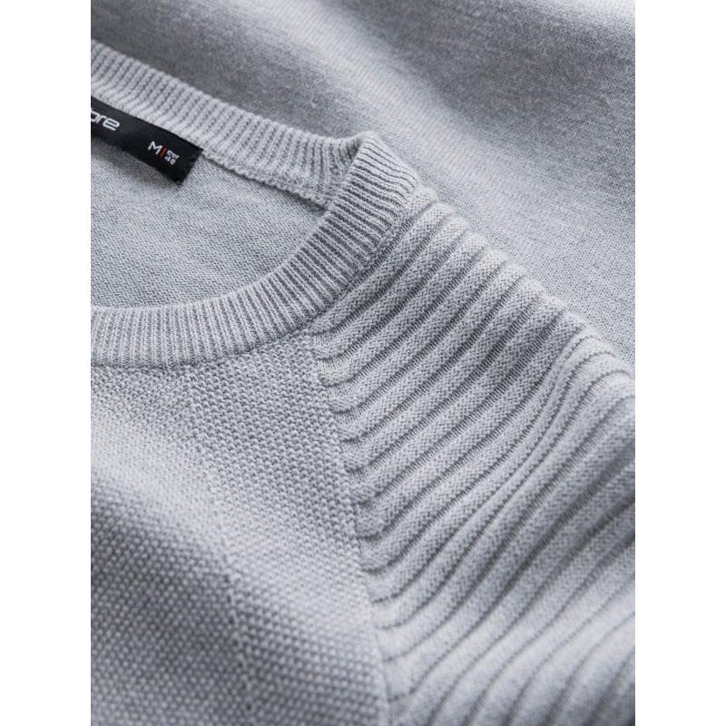 Férfi raglan pulóver bordázott ujjakkal - szürke V3