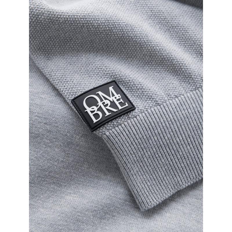 Férfi raglan pulóver bordázott ujjakkal - szürke V3