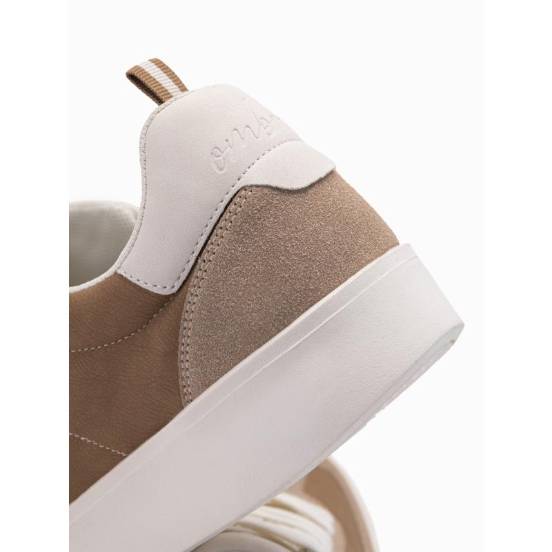 Férfi old-school cipő vastag talppal – világosbarna V1 OM-FOSL-0170