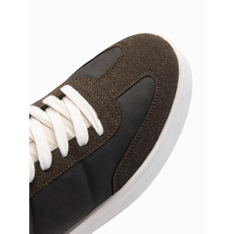 Férfi old-school cipő vastag talppal – sötétbarna V3 OM-FOSL-0170