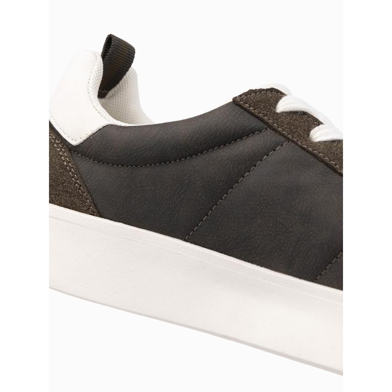 Férfi old-school cipő vastag talppal – sötétbarna V3 OM-FOSL-0170