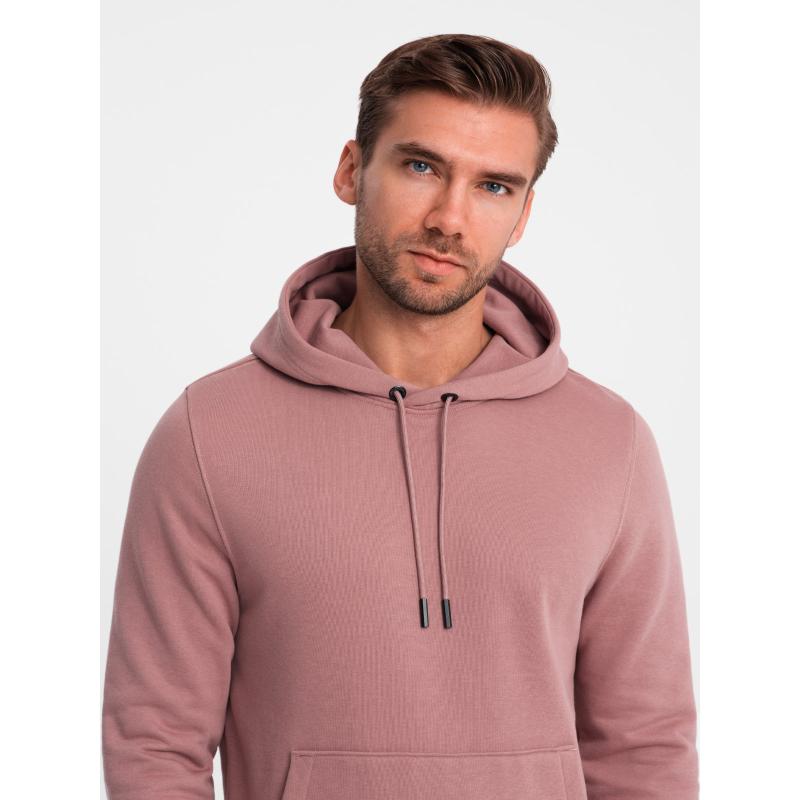 Férfi BASIC kenguru pulóver + melegítőnadrág - sötétrózsaszín V4