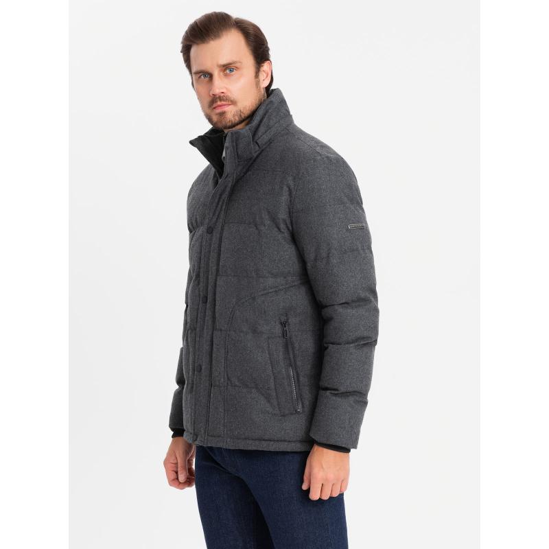 Férfi könnyű dzseki hálós béléssel és kapucnival - fekete V4