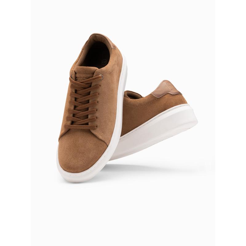 Klasszikus férfi cipő finom velúrból – világosbarna V1 OM-FOCS-0163