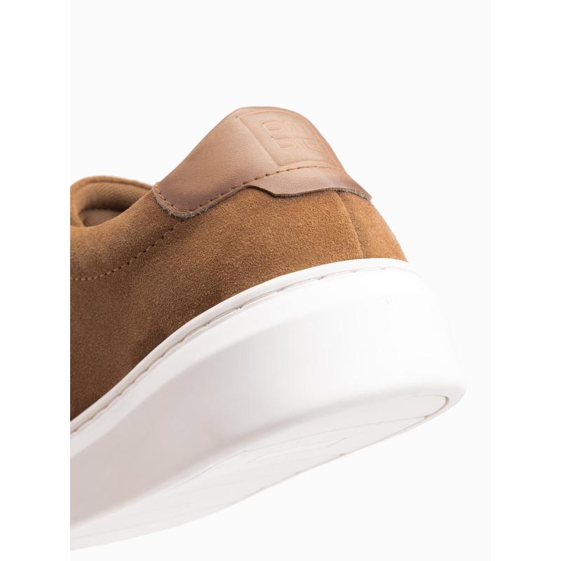 Klasszikus férfi cipő finom velúrból – világosbarna V1 OM-FOCS-0163