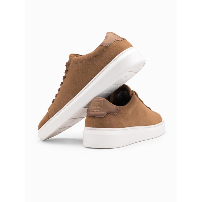 Klasszikus férfi cipő finom velúrból – világosbarna V1 OM-FOCS-0163