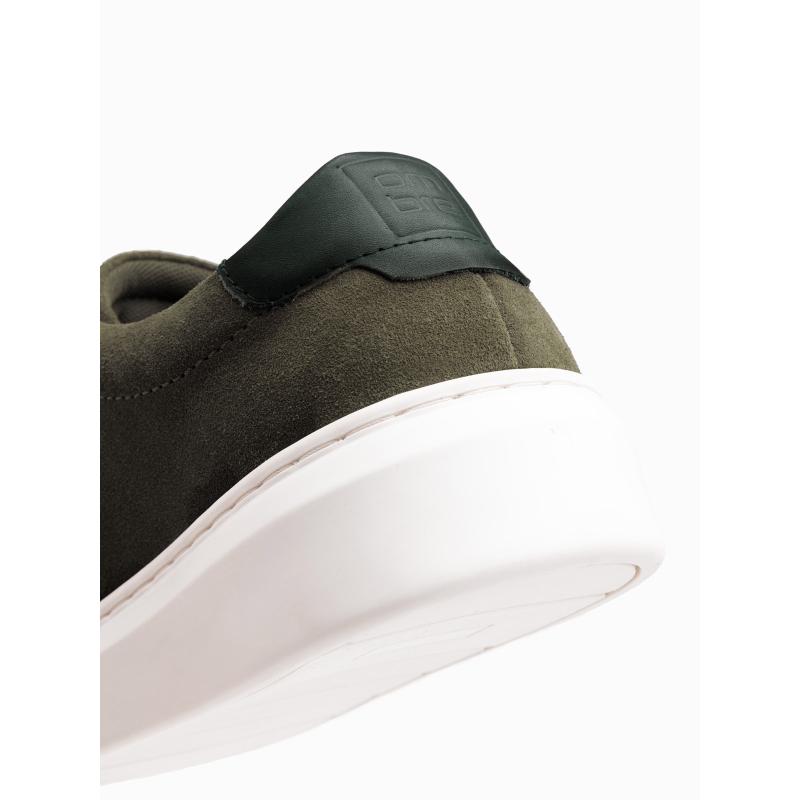 Pánské klasické měkké semišové tenisky – tmavě olivové V3 OM-FOCS-0163