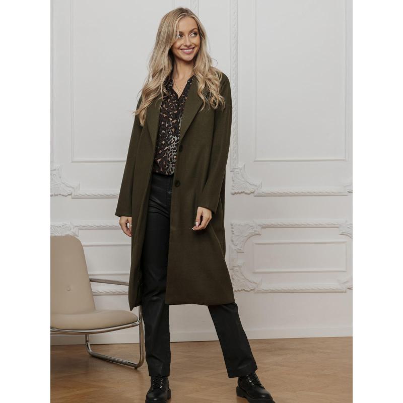 Dámský kabát CLR036 - tmavě zelený