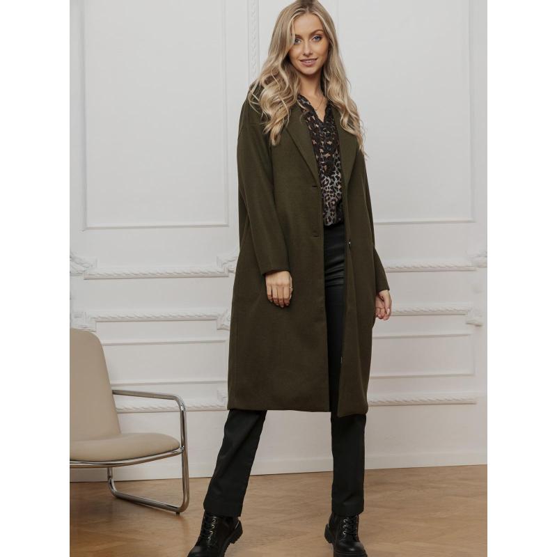 Dámský kabát CLR036 - tmavě zelený