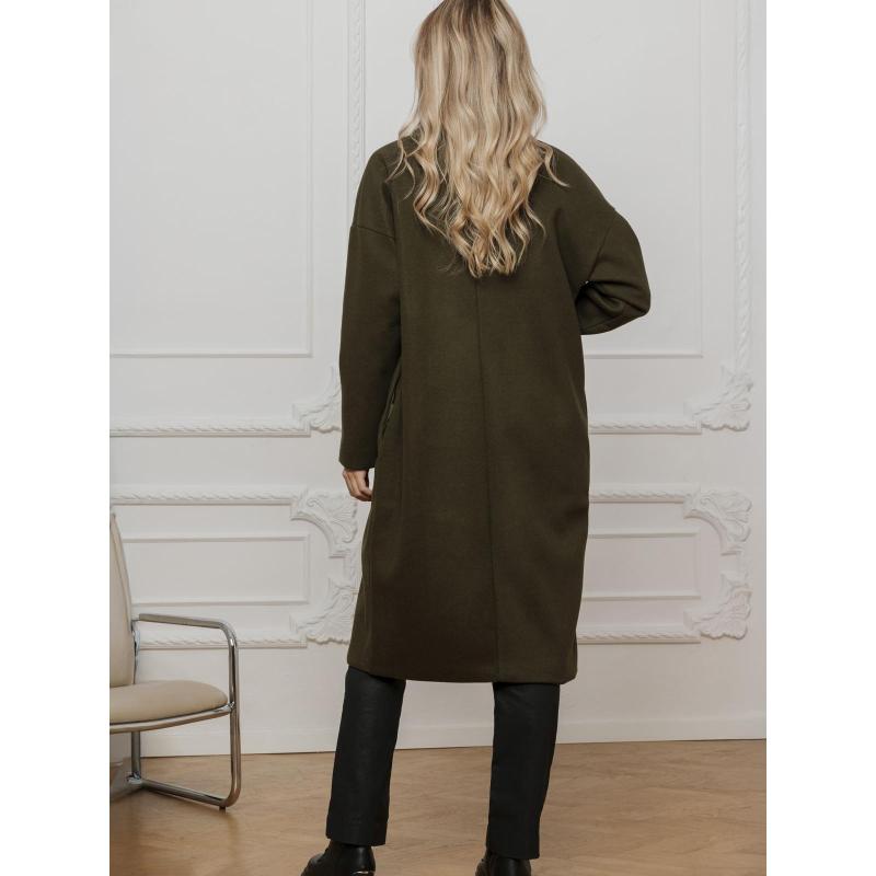 Dámský kabát CLR036 - tmavě zelený