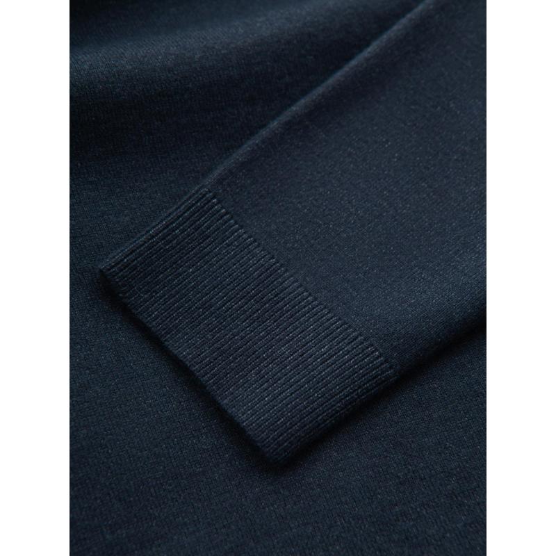 Pánský pletený svetr RELAXED FIT se vzory - tmavě modrý V1