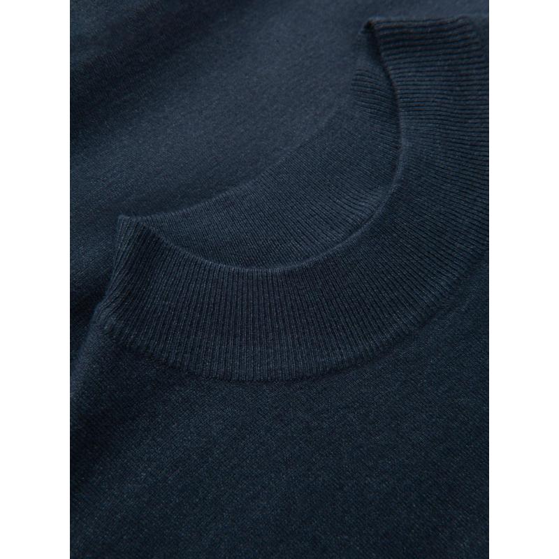 Pánský pletený svetr RELAXED FIT se vzory - tmavě modrý V1