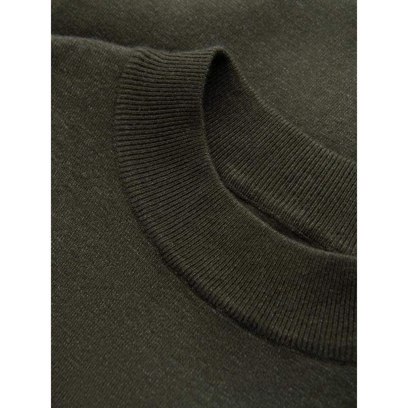 Pletený pánský svetr RELAXED FIT se vzory - tmavě modrý V1