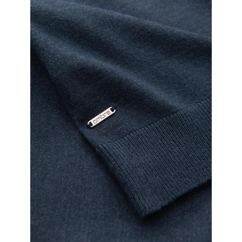 Férfi kötött, mintás RELAXED FIT pulóver - sötétkék V1