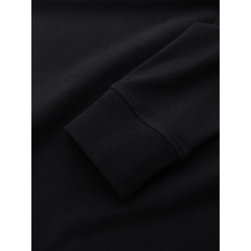 Pánský polo rukáv s dlouhým rukávem a límcem na zip - černý V8