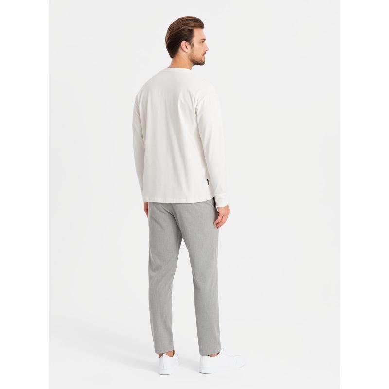 Pánský dlouhý rukáv s polo límcem na zip - černý V8