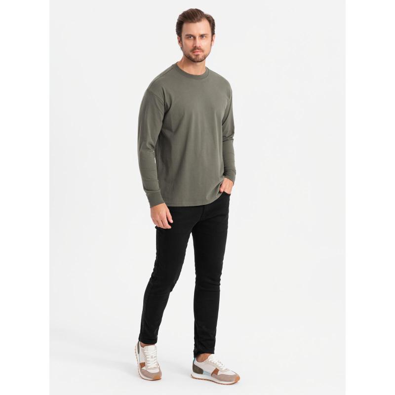 Pánský dlouhý rukáv s polo límcem na zip - černý V8