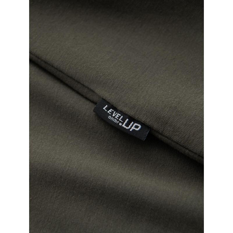 Pánský dlouhý rukáv s polo límcem na zip - černý V8