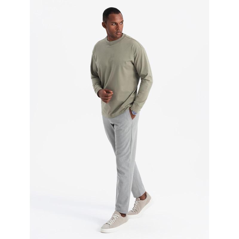 Pánský dlouhý rukáv s polo límcem na zip - černý V8