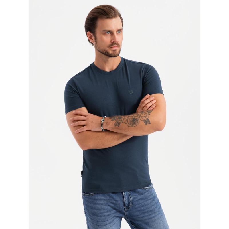 Tříbarevné pánské bavlněné tričko - bílé a tmavě modré V3