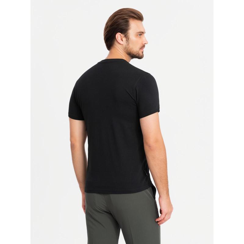 Pánske trojfarebné bavlnené tričko - biele a tmavomodré V3