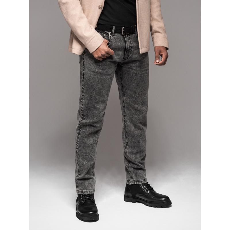 Pánské džínové kalhoty STRAIGHT LEG - černé V1 OM-PADP-0133