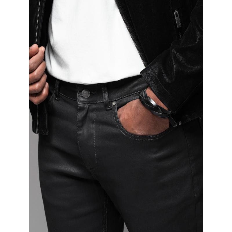 Pánské džínové kalhoty STRAIGHT LEG - černé V1 OM-PADP-0133