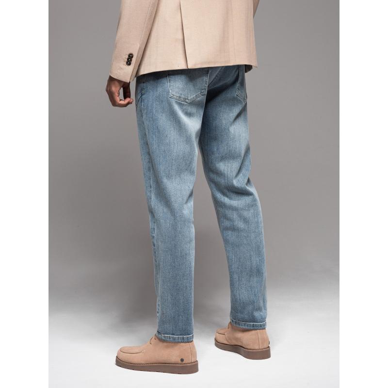 Pánské džínové kalhoty STRAIGHT LEG - černé V1 OM-PADP-0133