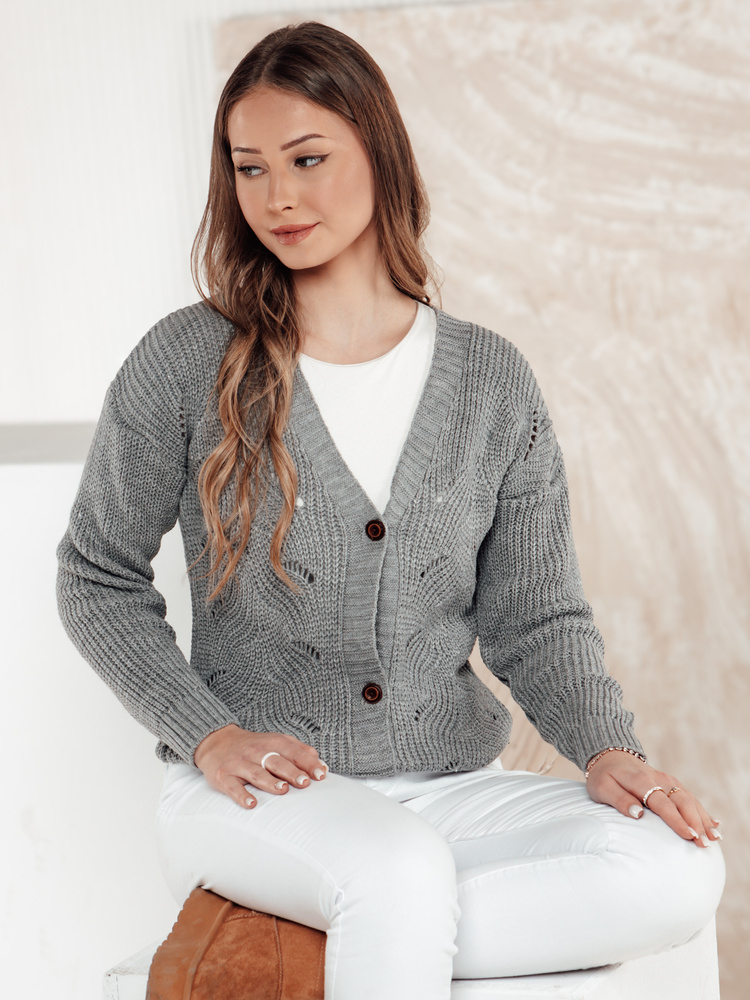 Női pulóver KNITVIA világosszürke