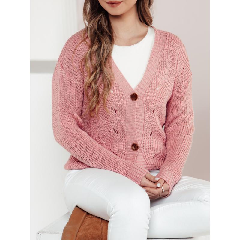 Női pulóver KNITVIA rózsaszín