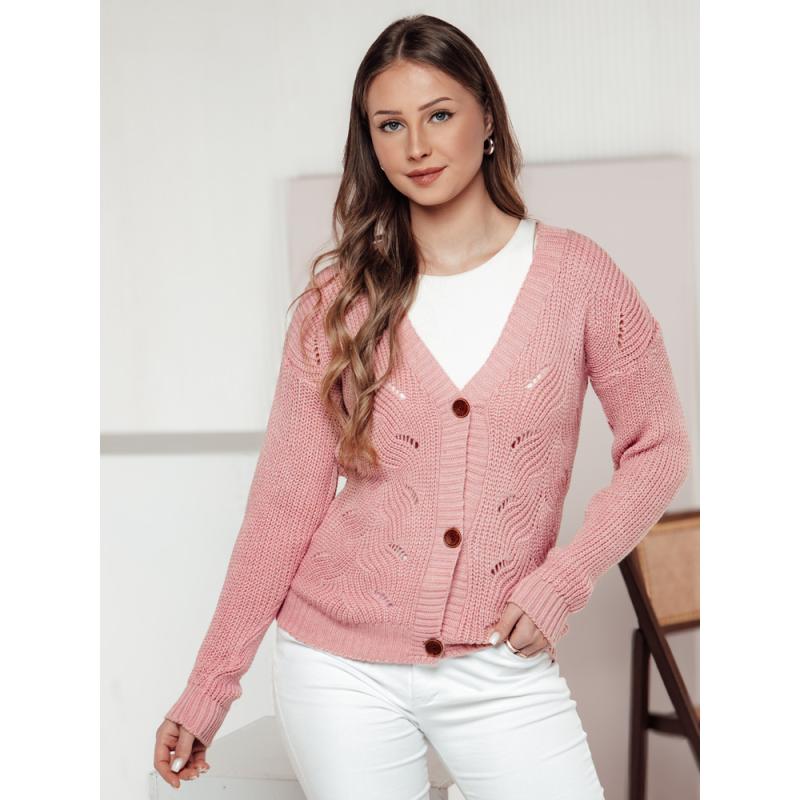 Női pulóver KNITVIA rózsaszín