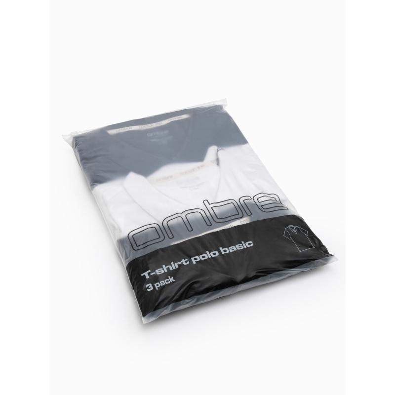 Férfi pique kötött pólóing szett 3 darabos készlet - mix V1 Z28