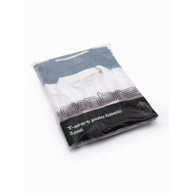 Férfi pique kötött pólóingekből álló készlet 3 darabos csomag - mix V1 Z28