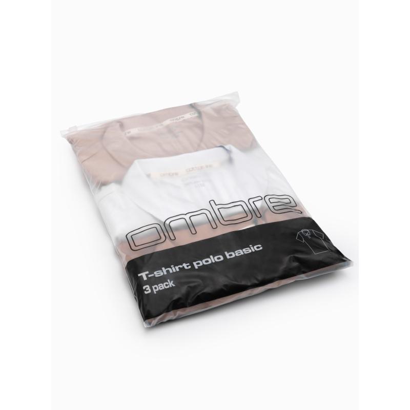 Férfi pique kötött pólóingekből álló készlet 3 darabos csomag - mix V1 Z28