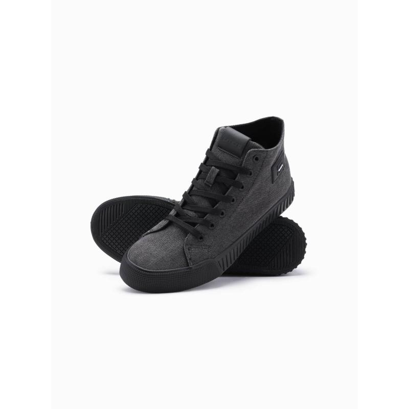 Férfi magas vászoncipő – fekete V1 OM-FOTH-0186