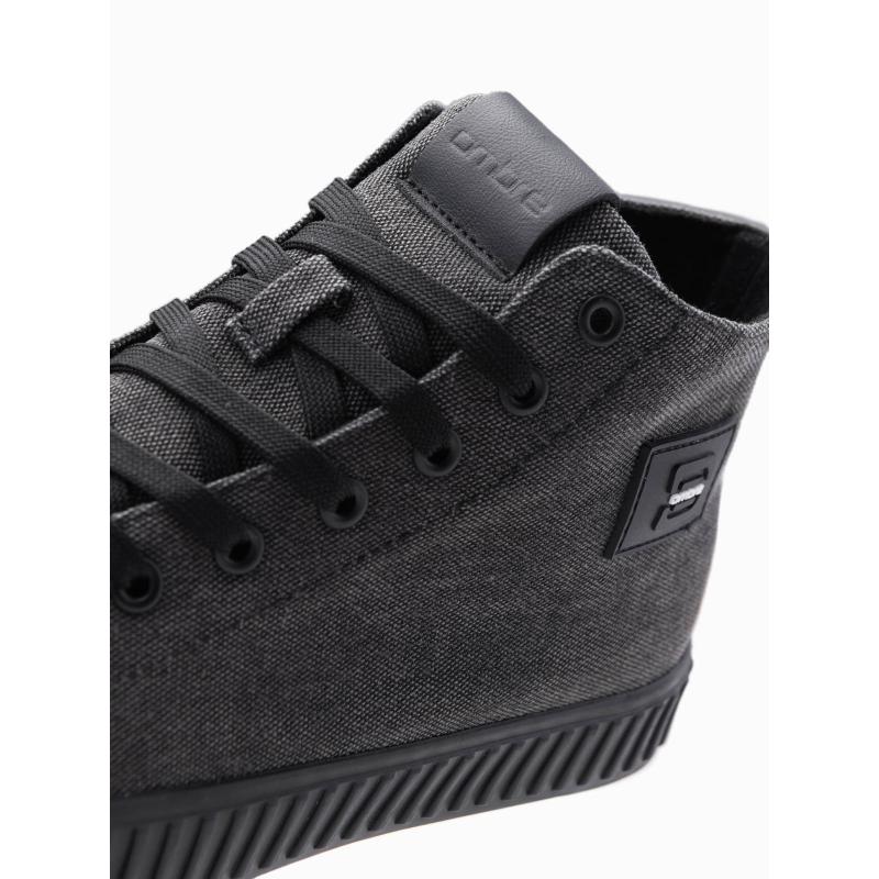 Férfi magas vászoncipő – fekete V1 OM-FOTH-0186