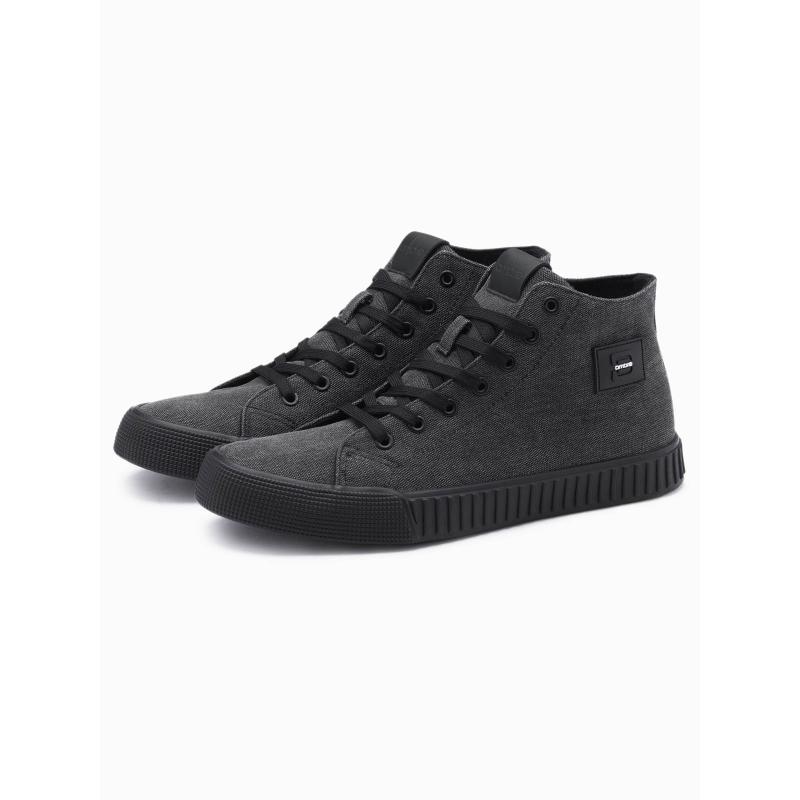 Férfi magas vászoncipő – fekete V1 OM-FOTH-0186