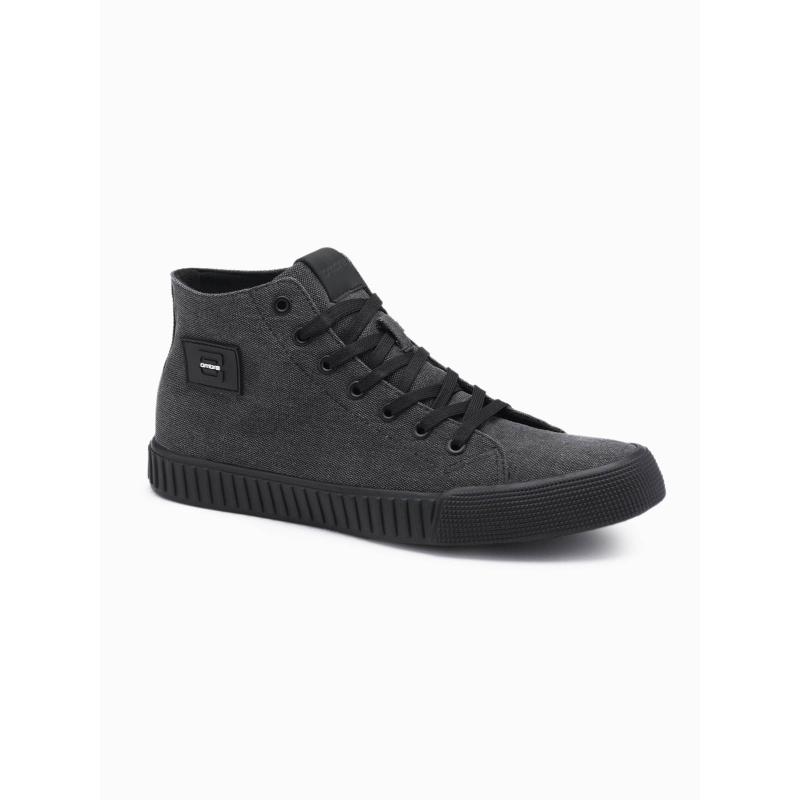 Férfi magas vászoncipő – fekete V1 OM-FOTH-0186