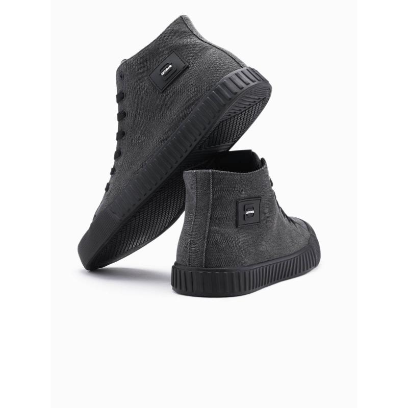 Férfi magas vászoncipő – fekete V1 OM-FOTH-0186