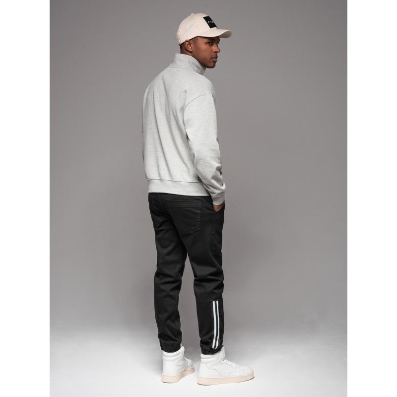 Férfi farmernadrág aszimmetrikus varrással - kék V2 OM-PADJ-0165 OM-PADJ-0165