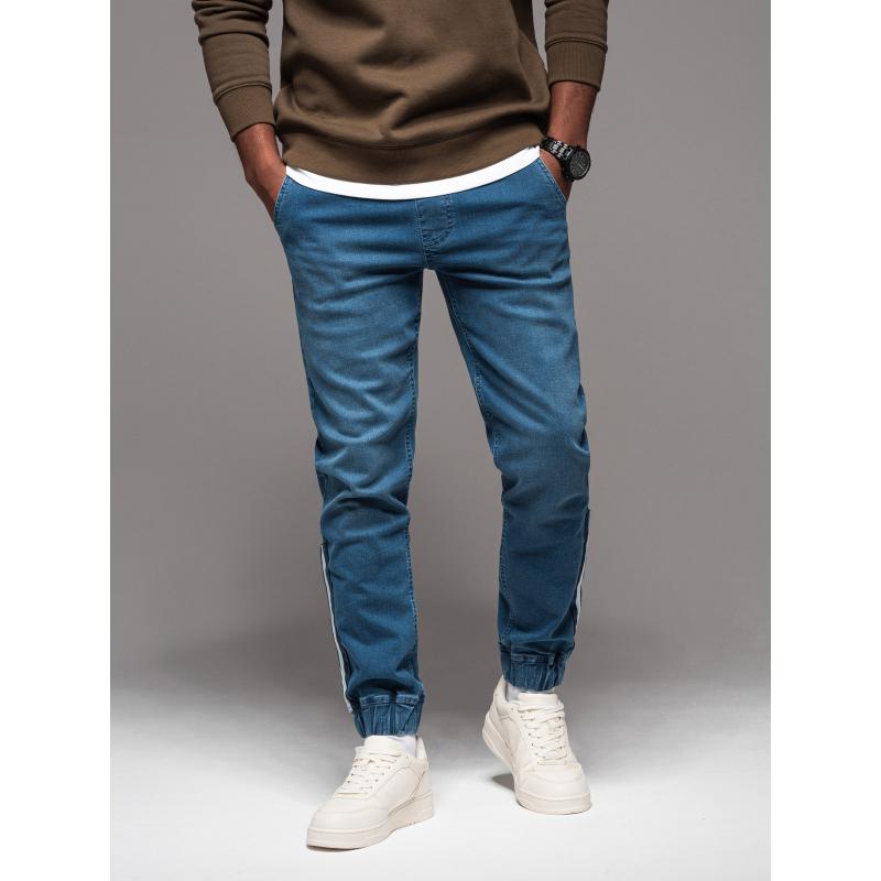 Férfi farmer jogger aszimmetrikus varrással - kék V2 OM-PADJ-0165 OM-PADJ-0165