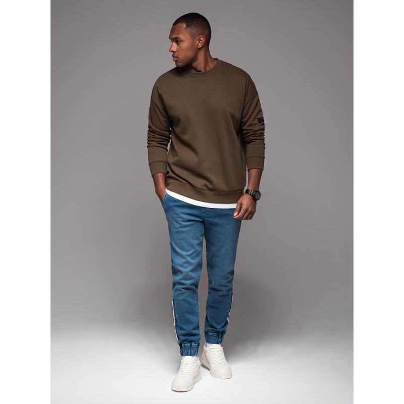 Férfi farmer jogger aszimmetrikus varrással - kék V2 OM-PADJ-0165 OM-PADJ-0165