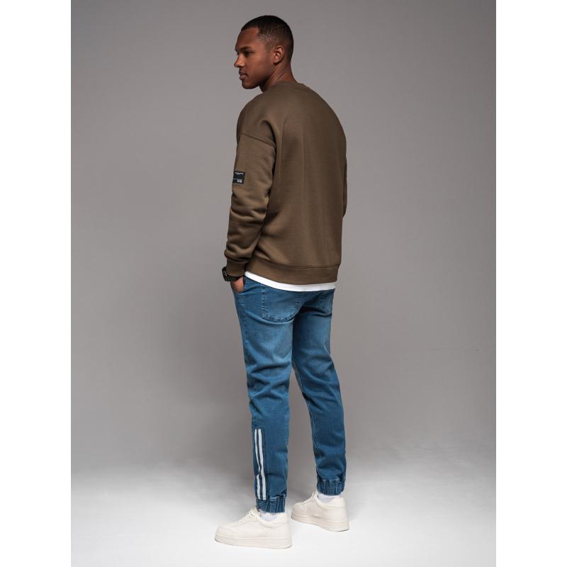 Férfi farmer jogger aszimmetrikus varrással - kék V2 OM-PADJ-0165 OM-PADJ-0165