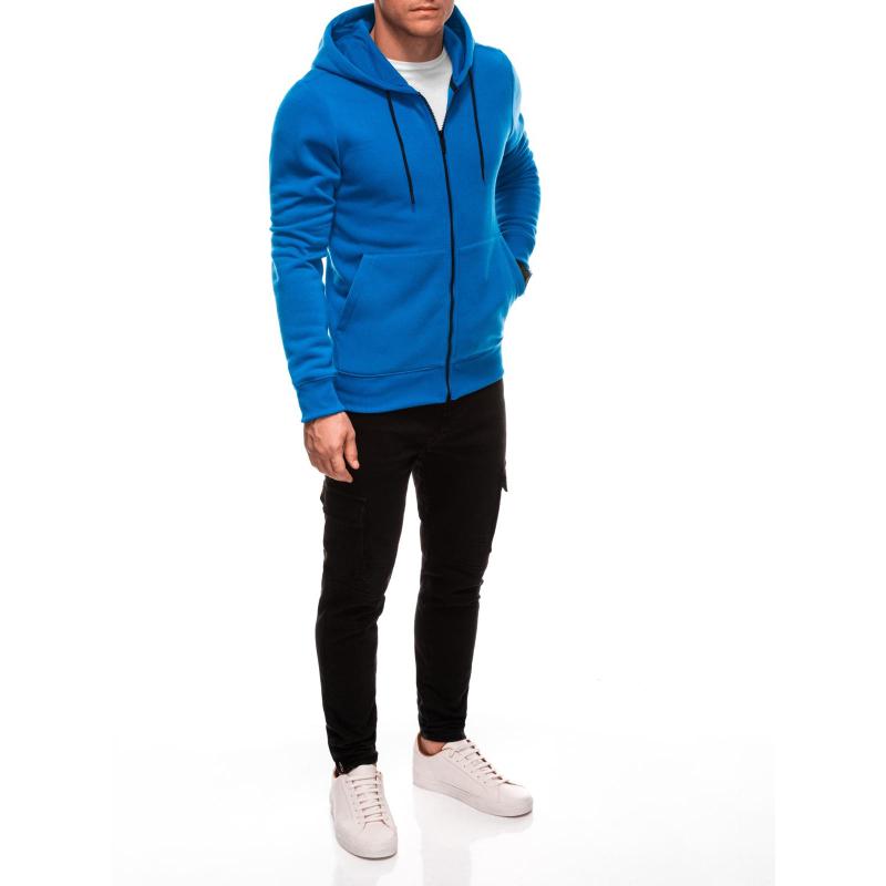 Pánska mikina s kapucňou B1211 - modrá