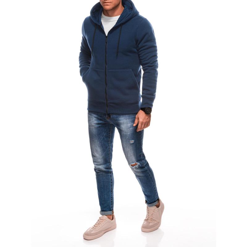 Pánska mikina s kapucňou B1211 - modrá