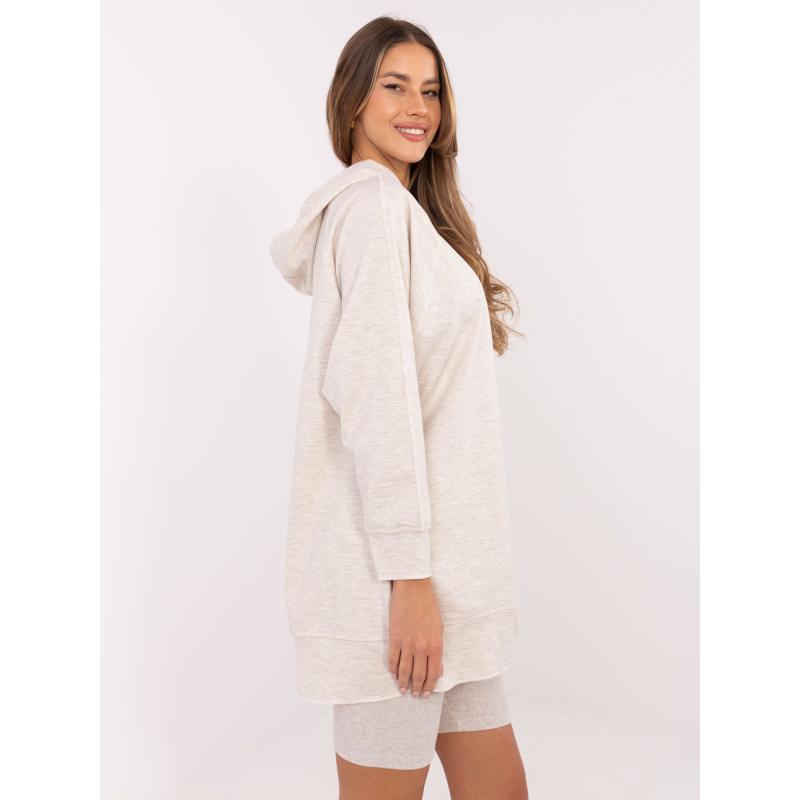 Világosbézs melange szett oversize pulóverrel