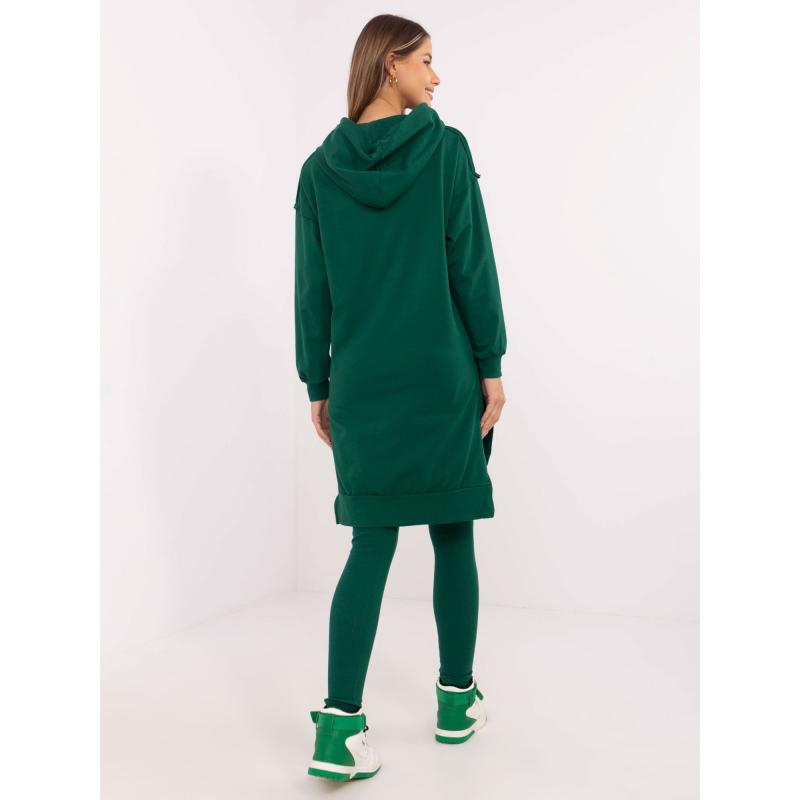 Tmavě zelená dvoudílná souprava v jednobarevném provedení