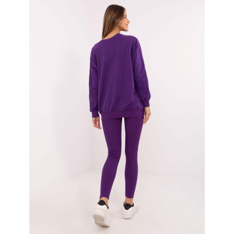 Tmavě fialová souprava pro volný čas s legínami