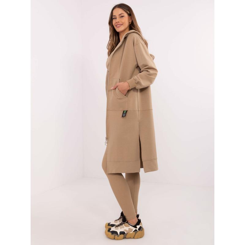 Tmavě béžová třídílná souprava s legínami